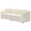 87" Curved Contemporary Sofa in Off-White: Plush Seating, Streamlined Design, and Durable Frame – Ideal for Stylish Living Spaces