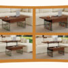 Multifunctional Lift Top Coffee Table -Dark Wood Color Grain Sticker, Essential for Modern Homes.Tempered Glass Legs,Lift Top Feature.Perfectly Fitting Into Living Rooms And Office.