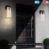 2-Pack Outdoor Wall Light Fixture, Weatherproof LED Wall Sconce with Bubble Crystal and Light Sensor - 12W Per Lamp