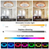 21" Modern Rustic Ceiling Fan Light with LED RGB Mood Lighting, Rope Woven Design, Quiet Fan, Semi Flush Mount for Bedroom, Living Room, or Dining Room ((Silent/6-Speed/Reversible/DC Motor))