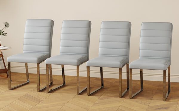 ef32603db0fb45dfa126ae517174ef46_2c5d4f972560e7bb46648891eab491e3 4-Pack - Heavy-duty chairs set: 2.1" thick cushion, iron frame, perfect for home or office. Classic colors, great value