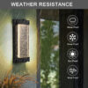 19"(H) Black Aluminum Finish Outdoor Wall Light with Bubble Crystal Glass, LED Light Source, 3000K Warm Light, Weatherproof Exterior Sconce for Patio, Porch, or Garage (1-pack)
