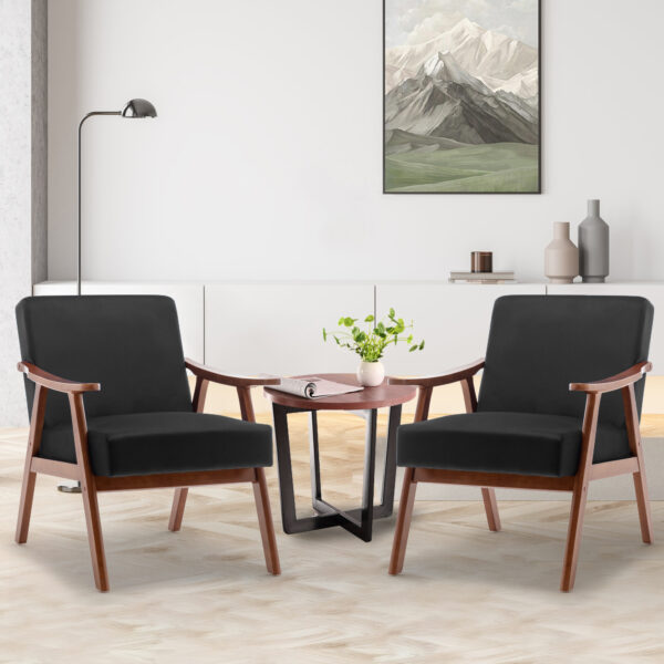 f00cb36fcf51474b9beb2fcac8f77f6d_20240501_f820289a80a88abcebca355d4b211619 Mid-Century Modern Chair, Living Room Chair with Solid Wood Frame, Accent Chair Extra-Thick Backrest, Wingback Chair for Bedroom, Reading Room, Living Room, Lounge Chair Indoor