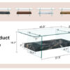 43.3 Inch Modern Two-Tier Coffee Table - An Elegant Combination of Clear Glass and Black Marble Pattern.It can be used not only as a coffee table but also as a side table or display stand.