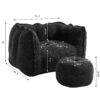 Soft Bean Bag Chair with High Resilient Foam(Chips)for living room and bedroom,Comfortable Square Lazy Sofa with Footstool, Cover for Adults to Gaming, Reading, and Watching TV