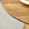 Natural Wood Grain MDF Round Coffee Table - 21.6" Diameter, 19.7" Height.Natural Wood Grain Texture Sticker,Exquisite Wood Grain Surface,Flexible MatchingMRound Tabletop Design.