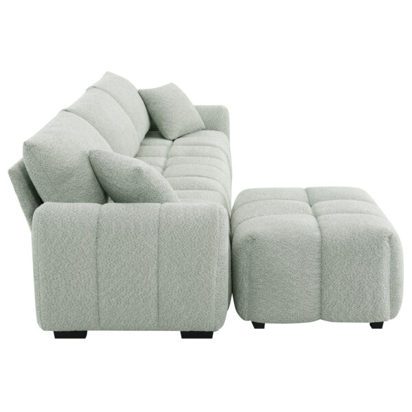 [VIDEO] 110" Modular Sectional Sofa, L Shape with Extra-large Seat, Pull-line Design, Movable Ottoman, High Density Foam, Free Combination, Sturdy Metal&Wood Frame, Boucle Fabric, 3 Colors