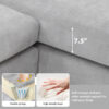 119*55" Modern Oversized Sectional Sofa,L-shaped Luxury Couch Set with 2 Free pillows,5-seat Chenille Indoor Furniture with Chaise for Living Room,Apartment,Office,2 Colors