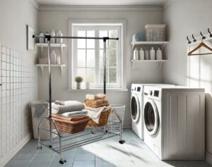 Chrome Metal Clothes Rack Extendable Bar