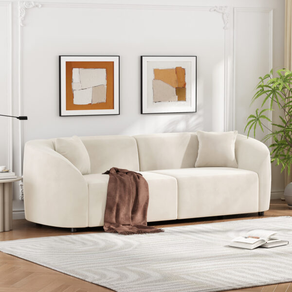 f2bab196d80746c6a0386393703bbce5_0d32722ac9a4b5d12e84a7ccaba9f1be 87" Curved Contemporary Sofa in Off-White: Plush Seating, Streamlined Design, and Durable Frame – Ideal for Stylish Living Spaces