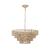 (Same as W1340P155976/L1019-4) 20" Modern 4-Layer Woven Hemp Rope Chandelier, Boho Style Pendant Light, Elegant Hanging Light Fixture for Living Room, Dining Room, Bedroom (No Bulbs)
