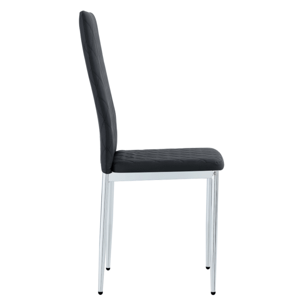 f33ae83bf85f4a29971ceb38726629f3_d3720c51c943f7332322a1bafb4a3392 Modern Style Dining Chairs Set of 6 in Black, Essential for Minimalist Homes.Meeting Family Dining Needs,PU Material Seat,Silver Metal Legs,Blending into Various Home Environments.W1151107275