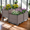 31.5x31.5x19.6in Raised Garden Beds Outdoor, Polypropylene Planter Boxes Outdoor for Vegetables, Flowers, Herbs, Garden Box with Drain Outlet, Heat and Frost Resistance Planters, 440lb Capacity