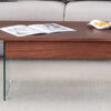 Multifunctional Lift Top Coffee Table -Dark Wood Color Grain Sticker, Essential for Modern Homes.Tempered Glass Legs,Lift Top Feature.Perfectly Fitting Into Living Rooms And Office.
