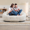 Bean Bag sofa Lazy Sofa Durable Comfort Lounger High Back Bean Bag Chair Couch for Adults and Kids, Indoor & Outdoor, Accent Floor Soft Lounge Chair  (Beige chenille)