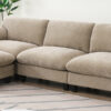 [VIDEO Provided] 108" Modular Sectional Sofa, L-Shape with 31.5" Extra-Wide Seat Cushion, USB and Type-C Charger, Phone Holder and 2 Side Storage Pockets, Free Movement Ottoman, Striped Chenille