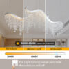 36-inch Modern Wave LED Crystal Chandelier - Adjustable Color Temperature 3000K/4000K/6000K - Adjustable Height - Elegant Chandelier for Living Room and Luxurious Space