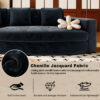 U_Style 115.7" Pure Foam Modular Sofa, 2-Piece Set with 5 Cushions, 4-Seater, Chenille Jacquard Fabric, Curved Design, No Assembly Required, Soft Upholstered Sofa for Living Room & Bedroom