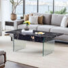 Multifunctional Lift Top Coffee Table -Black Marble Pattern, Essential for Modern Homes.Tempered Glass Legs,Multiple Color Options,Lift Top Feature.Perfectly Fitting Into Both Living Rooms And Office.