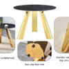 The 42-inch stainless steel gold-plated flamed granite round table with seating for 4 or 6 people is perfect for dining, entertaining, or as a conference table