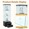 American-Style Non-Lit Glass Display Cabinet (0.2" Tempered Glass) – Soft-Close Drawer Slides  3 Adjustable Shelves, Ideal for Display & Storage