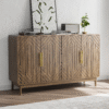 Sideboard Buffet Cabinet With Storage ,Carved 4 Door Sideboard,Multifunctional Accent Cabinet With Adjustable Layer Board For Living Room, Entryway, Hallway, Office, Kitchen and Dining Room