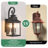 23"(H) 2-Pack Outdoor Wall Lantern Light – Vintage Black Metal Sconce with Clear Seeded Glass for Porch, Patio, and Garden (Bulb Not Included)