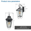 21"(H) 1-Pack Outdoor Wall Lantern Light – Modern Black Metal & Clear Glass Sconce for Porch, Patio, and Garden Lighting (Bulb Not Included)