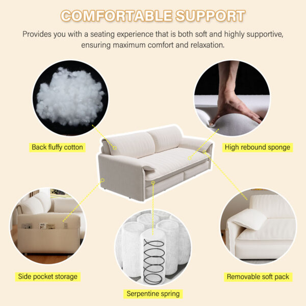 66" Queen Pull Out Sofa Bed, 3-in-1 Convertible Sleeper Sofa with Side Storage,Multi-Functional Velvet Loveseat Bed for Living Room,Bedroom,Apartment,Office.(Old Sku:W1885P154637/W1885P214783)