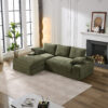 99*69" Modular Sectional Living Room Sofa Set, Modern Minimalist Style Couch, Upholstered Sleeper Sofa for Living Room, Bedroom, 2 PC Free Combination, Installation-free Sofa, L-Shape, Army Green