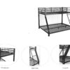 Metal Twin Bunk bed for Kids and Adults , With Safety Guardrail and Ladder , Black