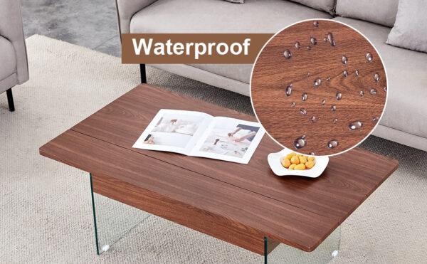 f9c60760699d41fa8df0e7333dfa613e_1485311b638f2ded412cd14c540a8fa3 Multifunctional Lift Top Coffee Table -Dark Wood Color Grain Sticker, Essential for Modern Homes.Tempered Glass Legs,Lift Top Feature.Perfectly Fitting Into Living Rooms And Office.