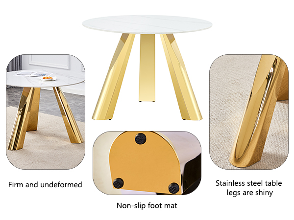 f9e4c3e3d1e749cc831521714691801b_44b7ffce8f5382c4668bd8a3afb06599 42" Luxury Sintered Stone Table: 0.45" Durable Top + 6" Steel Legs, 500lb Capacity, Stain/Heat-Resistant White/Gray Veined Surface - Modern Minimalist Design