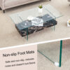43.3 Inch Modern Two-Tier Coffee Table - An Elegant Combination of Clear Glass and Black Marble Pattern.It can be used not only as a coffee table but also as a side table or display stand.