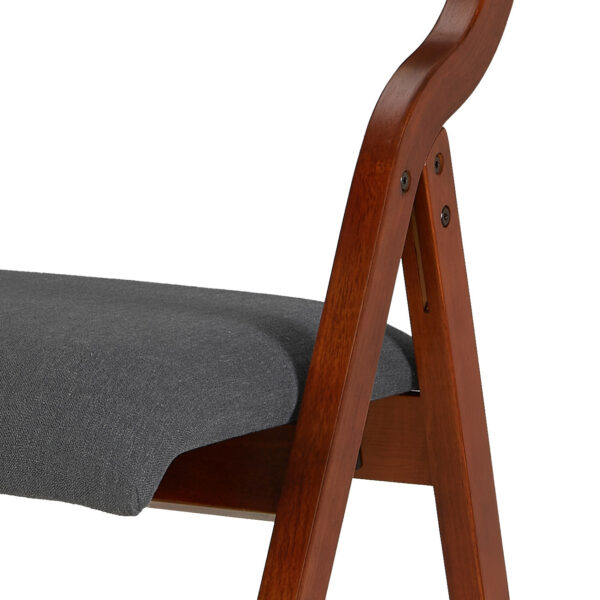 Upholstered folding Dining chair, space saving, easy to carry, Dining Room,No assembly required,2-Pack-Grey+Cherry