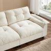 [VIDEO]104*60" Sectional Sofa, L-Shape with Multifunctional Armrest, Dual-Port Charging, Cup Holder, Side Storage Pockets, Movable Storage Ottoman, Unique Tufted Design, Soft Cushion, Chenille,3colors