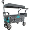 Push & Pull Utility Folding Wagon with Removable Canopy