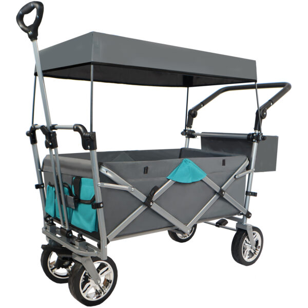 fb32447241b744f1b57aa24bc4a0a0e8_0874161a3ca3c5bff7c3adce6febb5c6 Push & Pull Utility Folding Wagon with Removable Canopy