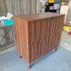 Sideboard Buffet Cabinet with Storage, Farmhouse Buffet Cabinet With Paper Clip Design, Wood Coffee Bar Storage Cabinet for Kitchen, Dining Room, Living Room, Entryway, Walnut,31.5" W