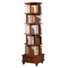 (UPGRADED) Rotating Bookshelf, 360 Display Corner Bookshelf for Small Space, 6 Tier Bookcase Storage Rack with Wheels, Wood Narrow Organizer for Bedroom, Living Room, Study Room, Walnut Brown, Shelves