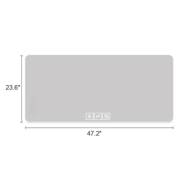 48*24in  LED bathroom mirror, corrosion-resistant, three-color dimmable, backlit mirror with one-touch demist function