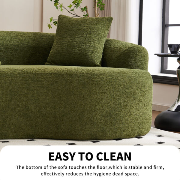 fcc0ab1e19b142de8c59f8cef289d1be_eb81bb54678b40f71ed3958a6dce46dc LY-025 Full Compression Sponge Sofa Forest Green Curved Modular Sectional, 30D High-Density Chenille Sleeper Couch for Apartment, 800 lbs 110"L