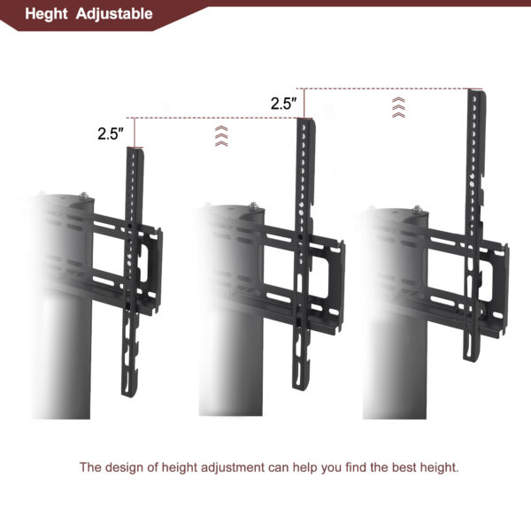 fe08d7f931cf475d8360ed0c2709bd8d_20191112_3c60b7c4a650bd1a0e1fef87094a3666 Black Multi-function TV Stand Height Adjustable Bracket Swivel 3-Tier