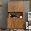 70.87" Tall Wardrobe& Kitchen Cabinet, with 6-Doors, 1-Open Shelves and 1-Drawer for bedroom,Walnut