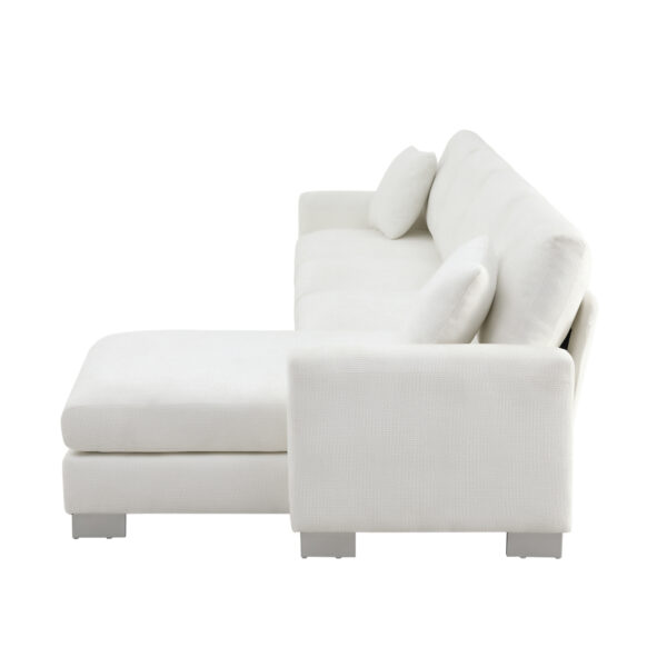 119*55" Modern Oversized Sectional Sofa,L-shaped Luxury Couch Set with 2 Free pillows,5-seat Chenille Indoor Furniture with Chaise for Living Room,Apartment,Office,2 Colors