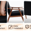 Mid-Century Modern Chair, Living Room Chair with Solid Wood Frame, Accent Chair Extra-Thick Backrest, Wingback Chair for Bedroom, Reading Room, Living Room, Lounge Chair Indoor