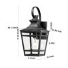 Large Outdoor Wall Lights for House, 16.5inch Exterior Lighting Fixtures Wall Mount Outdoor Porch Lights Waterproof Black Outdoor Sconce Lights with Clear Glass for Patio Hallway Garage (2 pack)