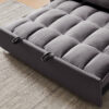 55.1-inch 3-in-1 convertible sofa bed, modern velvet double sofa Futon sofa bed with adjustable back, storage bag and pillow, for living room, bedroom (dark grey)