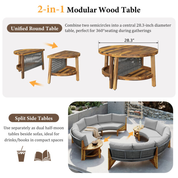 U_STYLE 6 - Person Outdoor Seating Group with Cushions and A Coffee Table(old sku:WY000379AAE)
