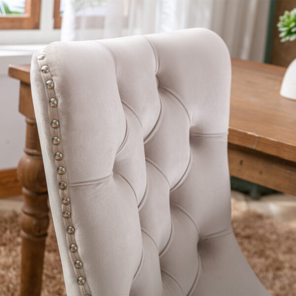 00478d9a44224327abe4a705bca3dc7e_20220618_52d524b0d79cf5709ab69de5a58186ff Nikki Collection Modern, High-end Tufted Solid Wood Contemporary Velvet Upholstered Dining Chair with Wood Legs Nailhead Trim 2-Pcs Set,Beige, SW2001BG